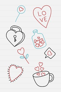 Hand drawn love and valentine&#39;s day doodle vector collection