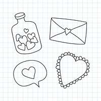 Hand drawn valentine&#39;s gift doodle vector collection