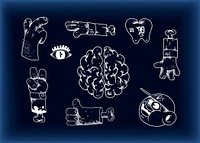 Creative education doodle set vector