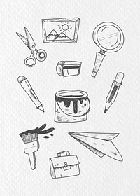 Art and craft doodle set vector