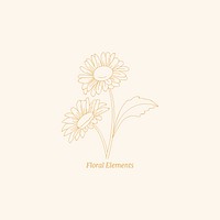 Hand drawn flower element vector