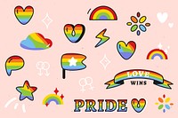 Support LGBTQ pride element vector set