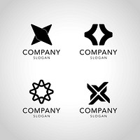 Black company logo collection vector