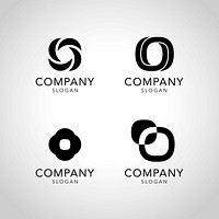 Black company logo collection vector