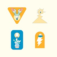Creative inspirational badge collection vector
