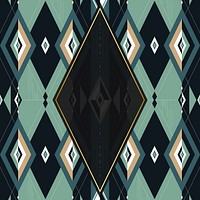 Dark green seamless geometric patterned frame vector