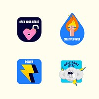 Creative ideas badge collection vector