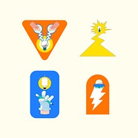 Creative inspirational badge collection vector