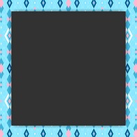 Bright blue seamless geometric patterned frame vector