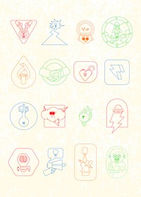 Creative motivational badge collection vector