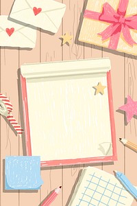 Blank notebook on a wooden background vector