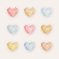 Colorful crystal heart design vector