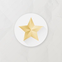 Golden star badge design vector