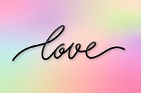 Handwritten Love 3D word vector