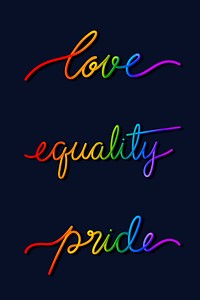 Handwritten LGBT 3D word vector set