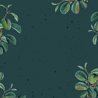 Vintage green leaf frame background illustration