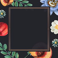 Fruit and flower frame psd with social media banner