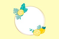 Round summer lemon frame vector