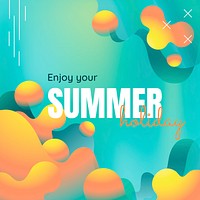 Enjoy your summer holiday vibrant poster vector