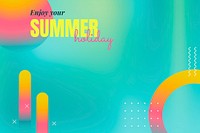 Enjoy your summer holiday vibrant poster vector