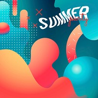 Vibrant summer party poster vector