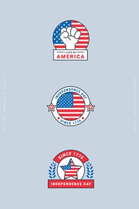 American independence day badge collection vector