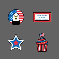 American independence day badge collection vector