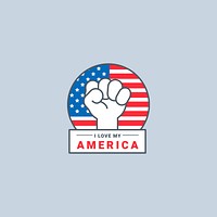 I love my America badge vector