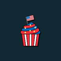 Cute American cupcake design vector