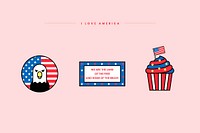 Cute independence day collection vector