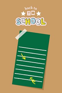 Green lined notepaper template vector