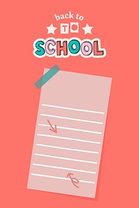 Blank pink notepaper background template vector