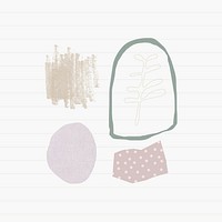 Ripped paper note vector set