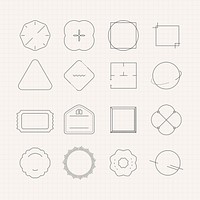 Blank minimal badge design vector set