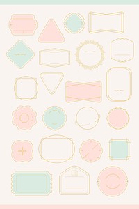 Blank minimal badge design vector set