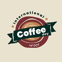 International coffee day badge banner vector