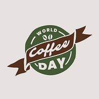 World coffee day badge banner vector