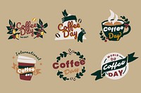 International coffee day logo set vector