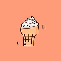 Hand drawn ice cream cone vector