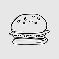 Hand drawn beef burger vector