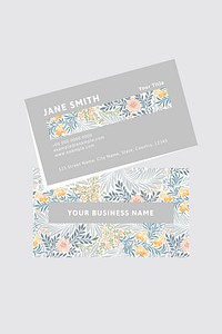 William Morris Pattern business card template vector