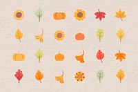 Autumn foliage  design elements vector set