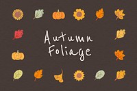 Autumn foliage frame brown template vector