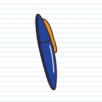 Blue school pen design vector