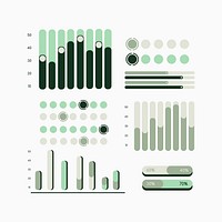 Green  infographic design chart vector collection