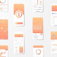Orange and white stock trading infographic template design vector