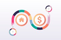 Colorful infographic real estate vector