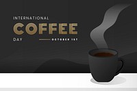 International Coffee Day black background template vector