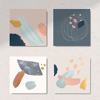 Abstract background card vector set