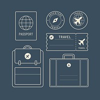 Travel stickers and badge set vector